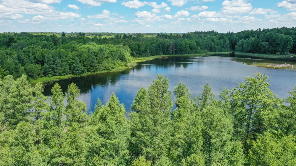 Tree-lined lakes in the Waupaca area