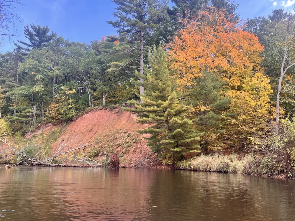 Autumn trees along the Waupaca River