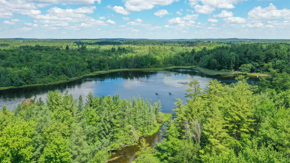 Aerial view from Adventure Outfitters’ Upper Chain O’ Lakes trip photography